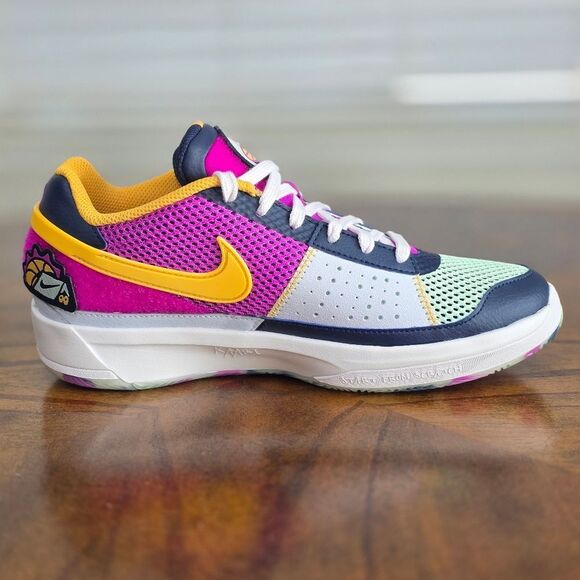 Nike Ja 1 "Summer Camp Ja" Basketball Shoes White Purple Women's Size 8 Patches - Picture 8 of 13